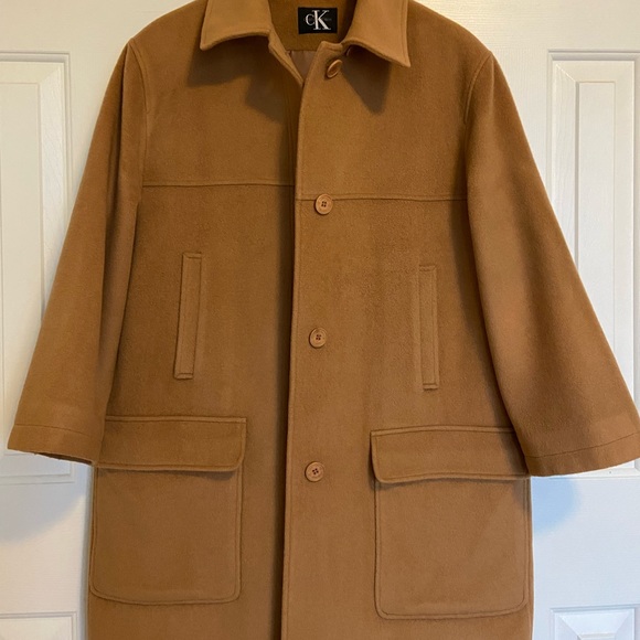 Calvin Klein Womens Peacoat Jacket Beige Size 14 Wool - Picture 7 of 7